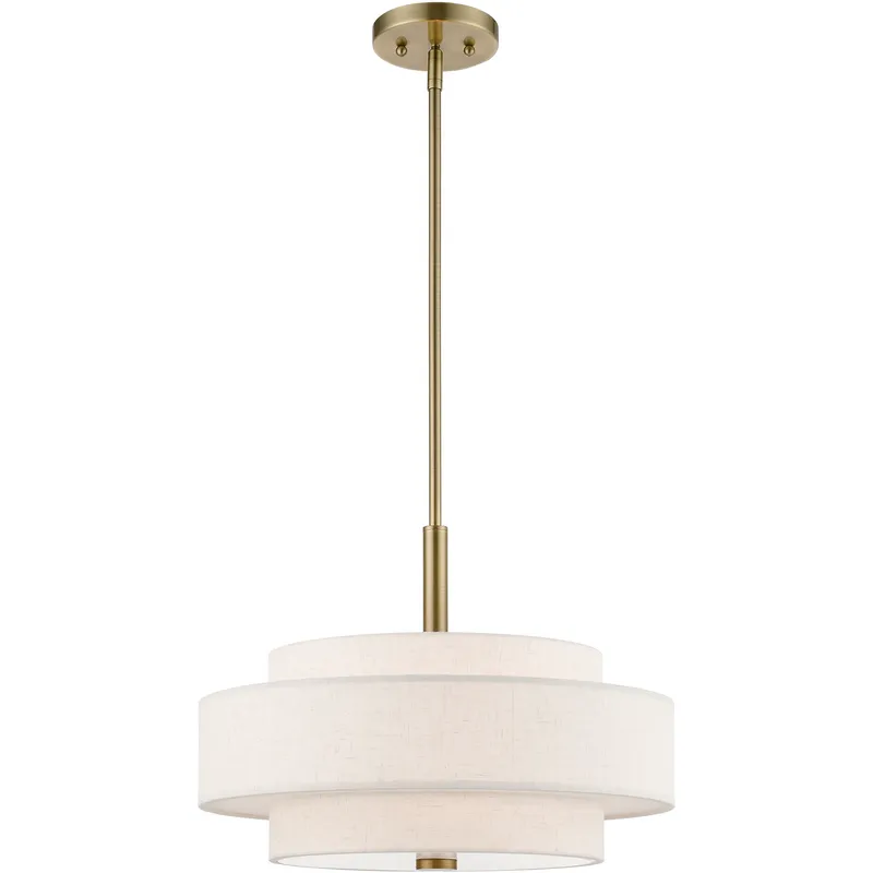 Monroe 4 Light 18 inch Antique Brass Pendant Chandelier Ceiling Light
