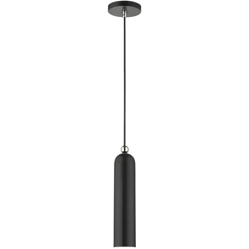Ardmore 1 Light 5.13 inch Shiny Black with Polished Chrome Accents Single Pendant Ceiling Light
