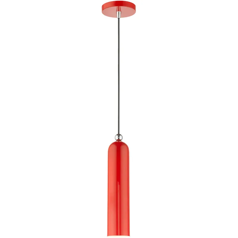 Ardmore 1 Light 5.13 inch Shiny Red with Polished Chrome Accents Single Pendant Ceiling Light