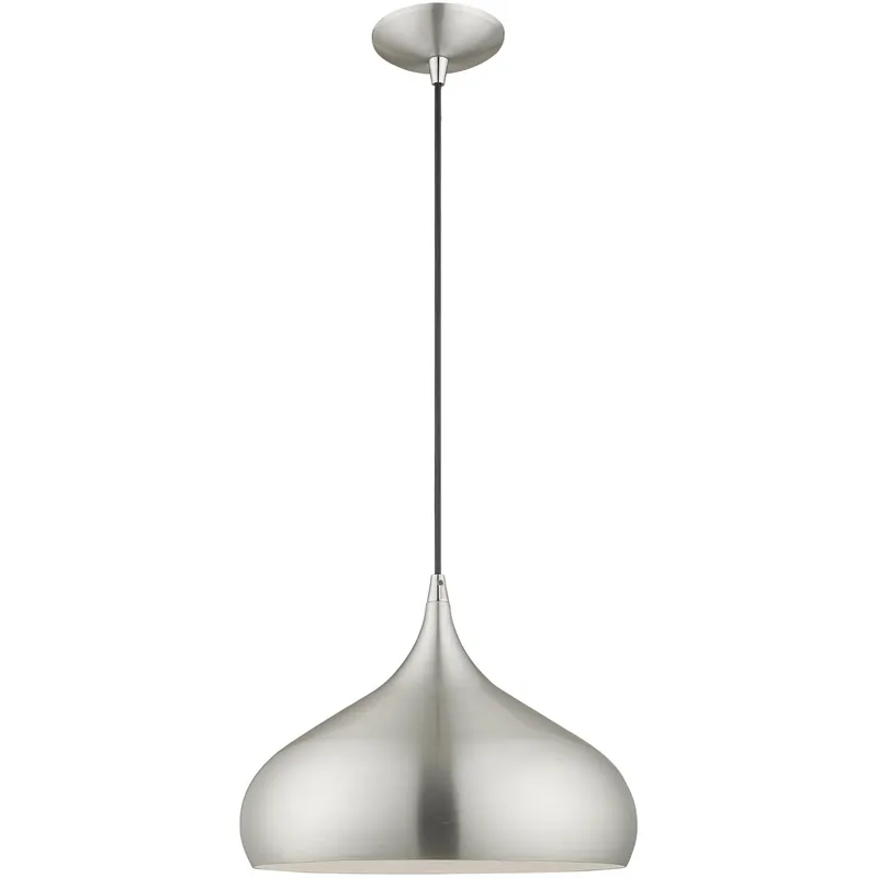 Amador 1 Light 13.75 inch Brushed Aluminum with Polished Chrome Accents Pendant Ceiling Light