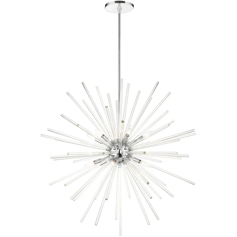 Utopia 12 Light 42 inch Polished Chrome Extra Large Foyer Pendant Chandelier Ceiling Light
