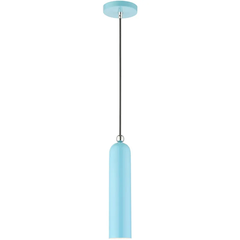 Ardmore 1 Light 5.13 inch Shiny Baby Blue with Polished Chrome Accents Single Pendant Ceiling Light