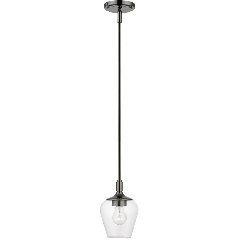 Willow 1 Light 5.75 inch Black Chrome Single Pendant Ceiling Light, Single
