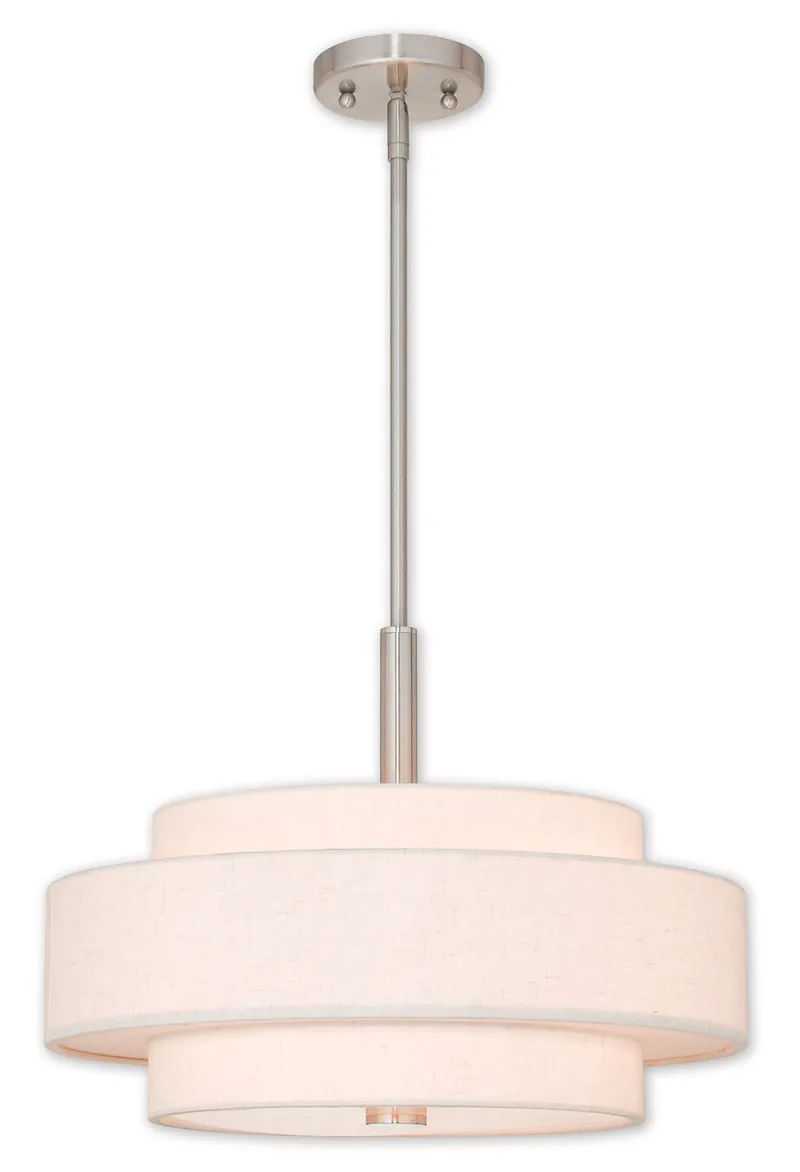Meridian 4 Light 18 inch Brushed Nickel Pendant Chandelier Ceiling Light