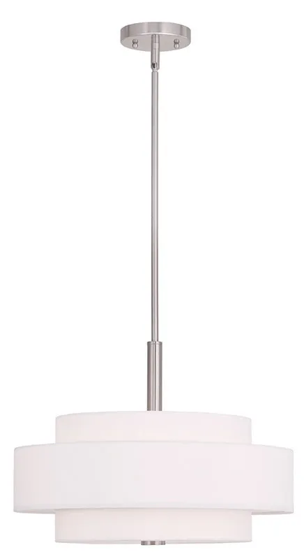 Meridian 4 Light 18 inch Brushed Nickel Pendant Chandelier Ceiling Light