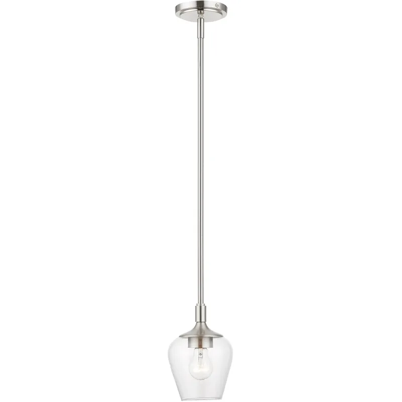 Willow 1 Light 5.75 inch Brushed Nickel Single Pendant Ceiling Light, Single