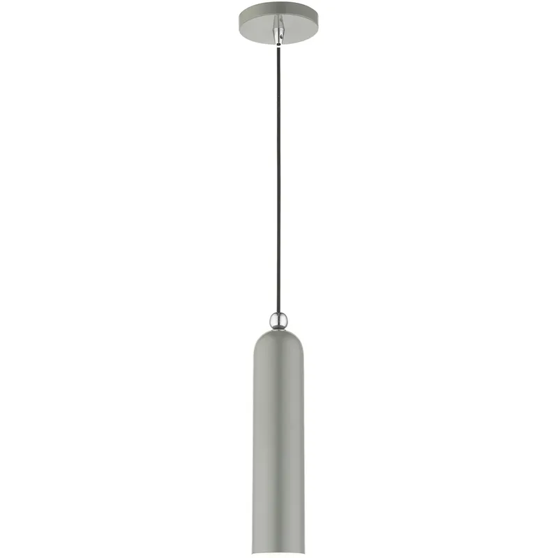 Ardmore 1 Light 5.13 inch Shiny Light Gray with Polished Chrome Accents Single Pendant Ceiling Light