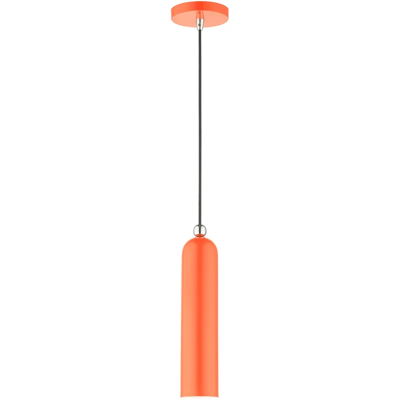 Ardmore 1 Light 5.13 inch Shiny Orange with Polished Chrome Accents Single Pendant Ceiling Light