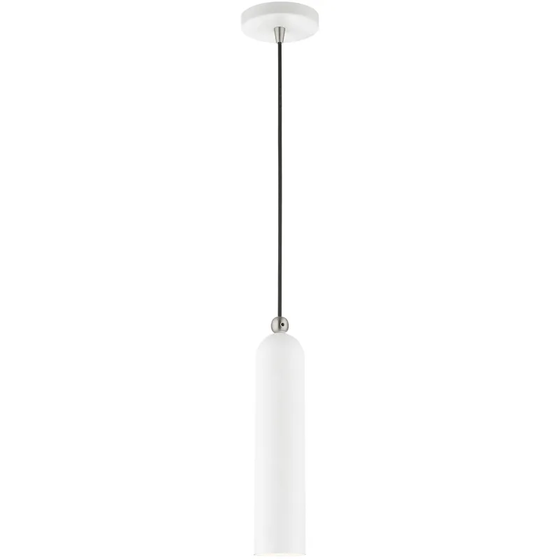 Ardmore 1 Light 5.13 inch White with Brushed Nickel Accents Single Pendant Ceiling Light