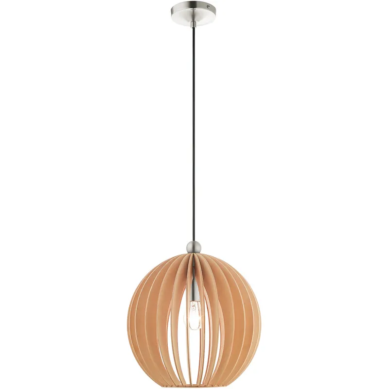 Pendants 1 Light 13.25 inch Brushed Nickel Pendant Ceiling Light