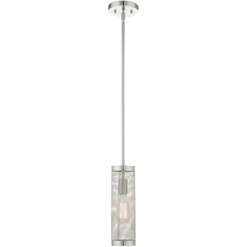 Industro 1 Light 5.13 inch Brushed Nickel Pendant Ceiling Light