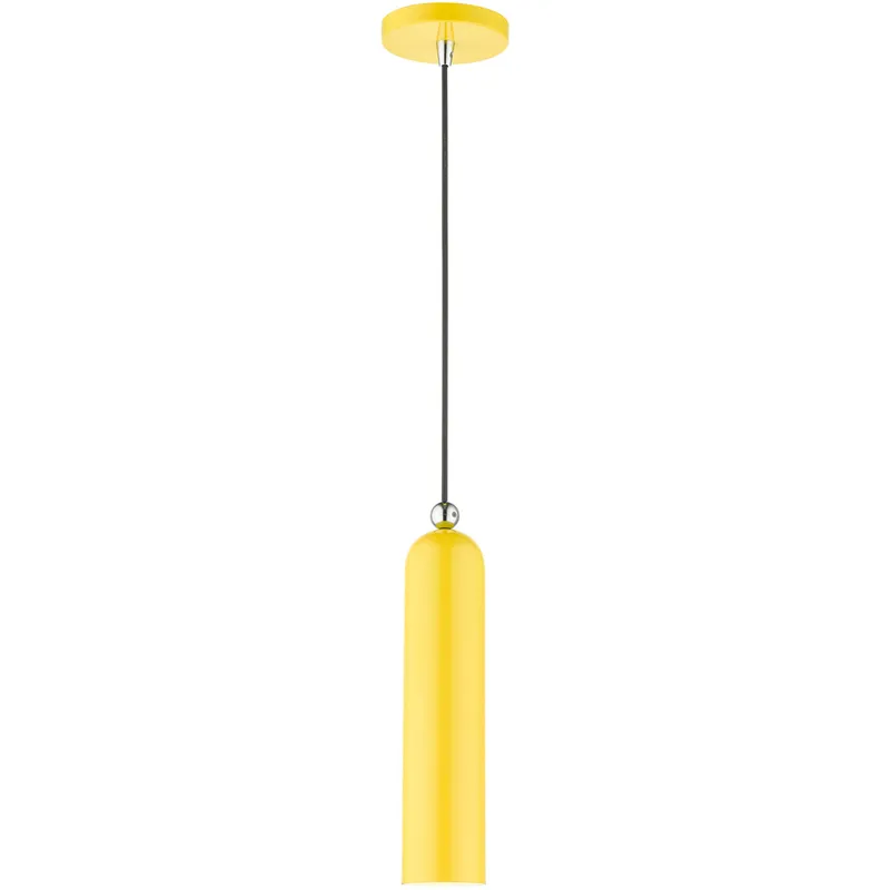 Ardmore 1 Light 5.13 inch Shiny Yellow with Polished Chrome Accents Single Pendant Ceiling Light