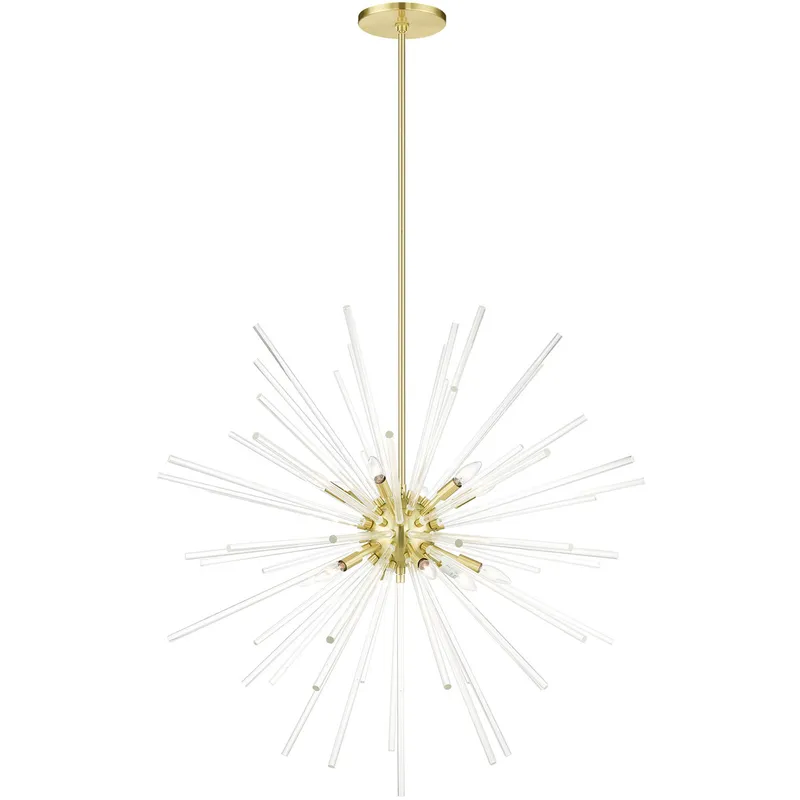Utopia 12 Light 42 inch Satin Brass Extra Large Foyer Pendant Chandelier Ceiling Light