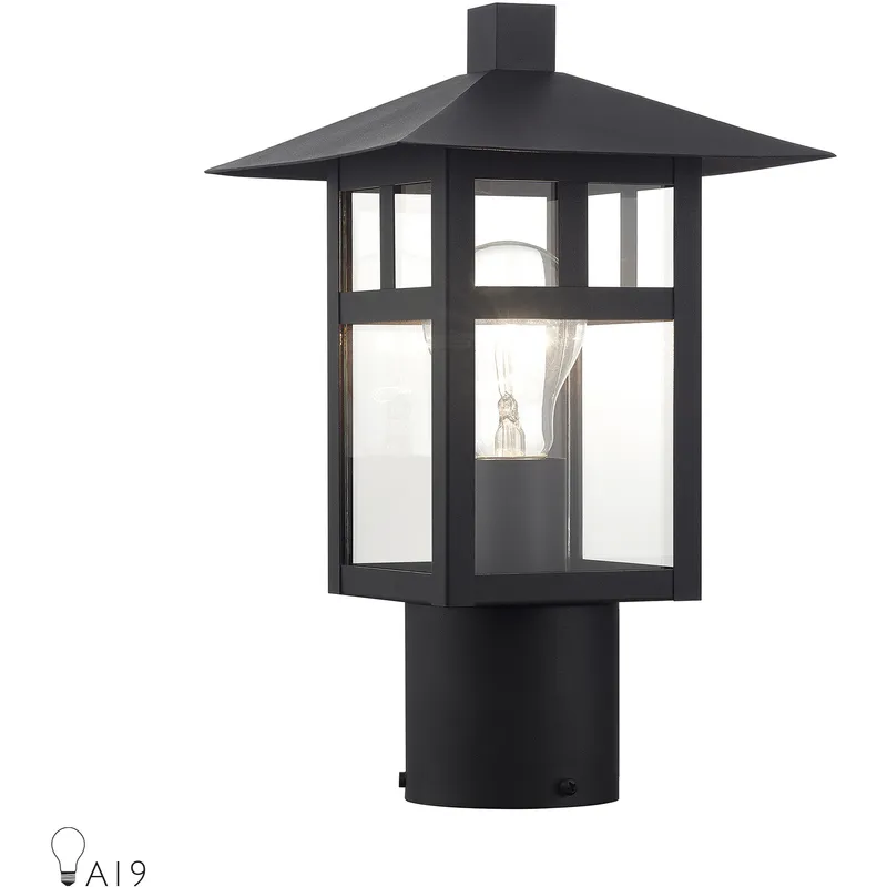Crestlake 1 Light 11.75 inch Textured Black Medium Outdoor Post Top Lantern