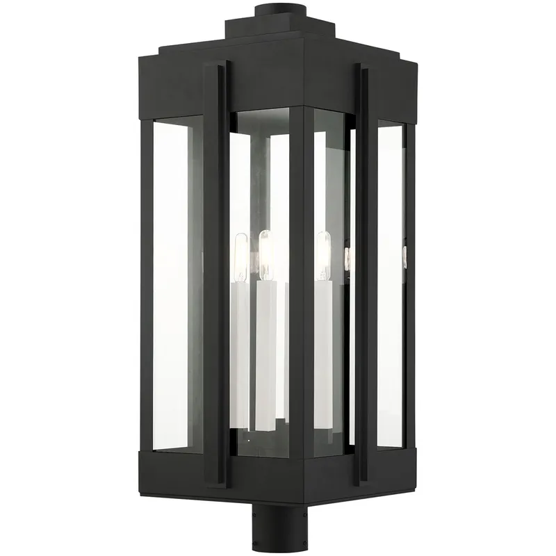 Lexington 4 Light 30.5 inch Black Extra Large Outdoor Post Top Lantern