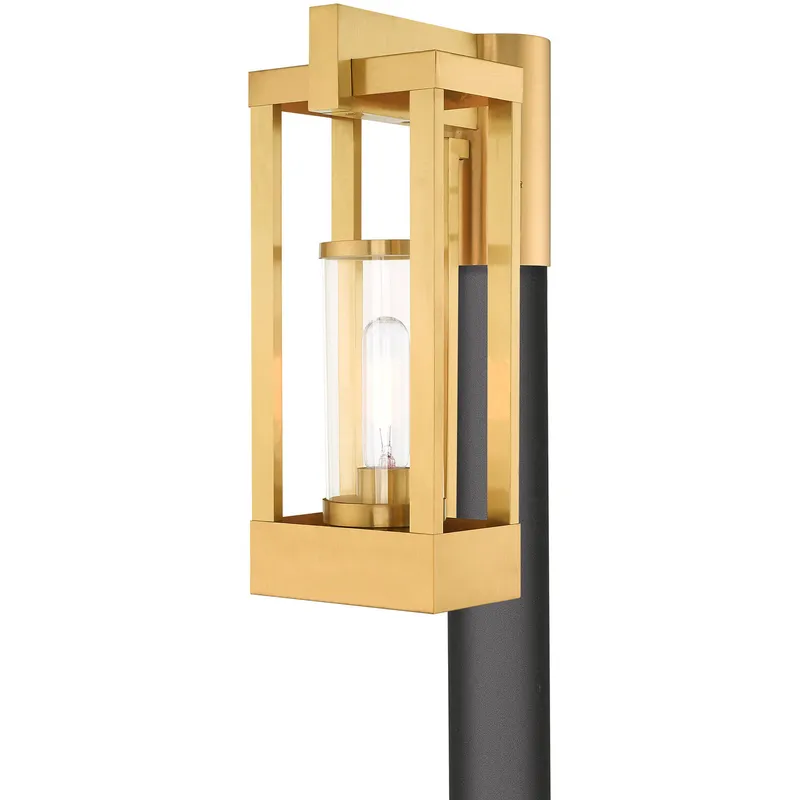 Delancey 1 Light 15.13 inch Satin Brass Medium Outdoor Post Top Lantern