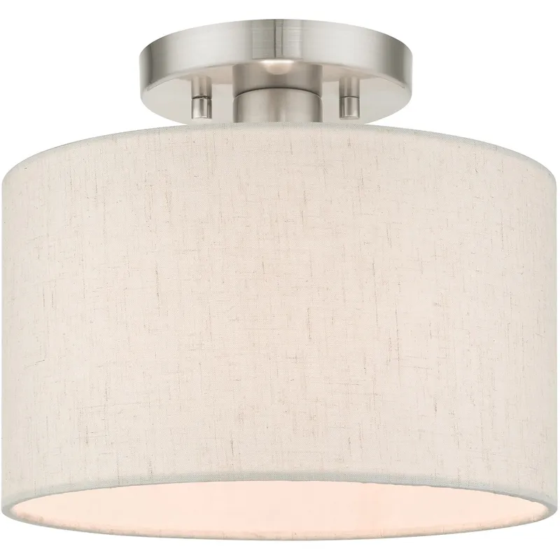 Blossom 1 Light 10 inch Brushed Nickel Small Semi-Flush Ceiling Light