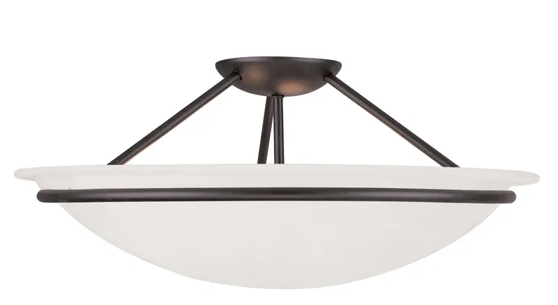 Newburgh 3 Light 20 inch Black Large Semi-Flush Ceiling Light