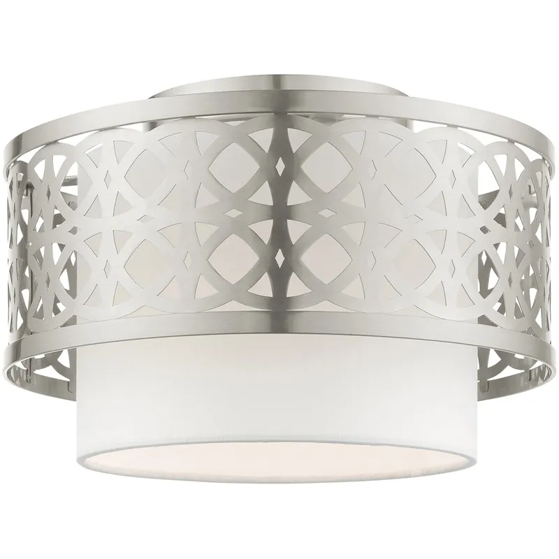 Calinda 1 Light 12 inch Brushed Nickel Small Semi-Flush Ceiling Light
