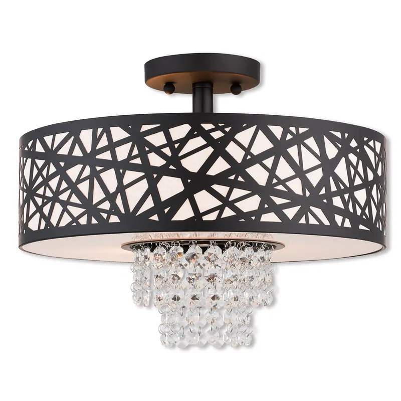 Allendale 3 Light 14.88 inch Bronze Medium Semi-Flush Ceiling Light