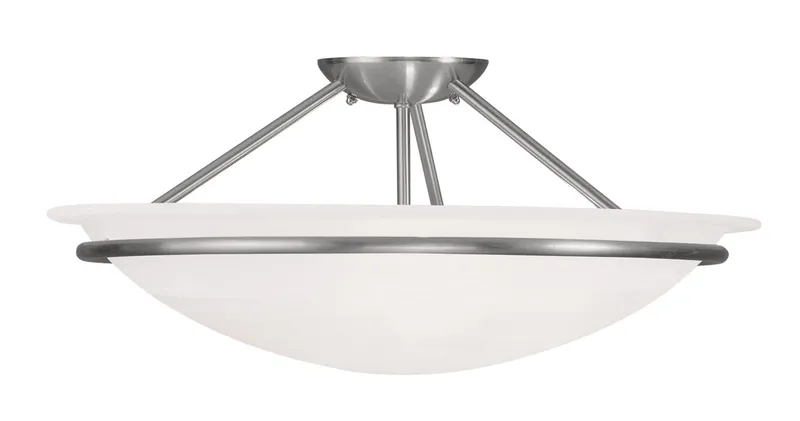 Newburgh 3 Light 20 inch Brushed Nickel Large Semi-Flush Ceiling Light