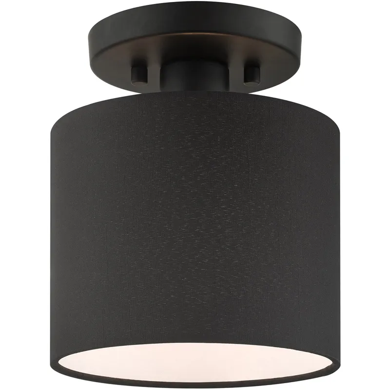 Bainbridge 1 Light 7 inch Black Petite Semi-Flush Ceiling Light