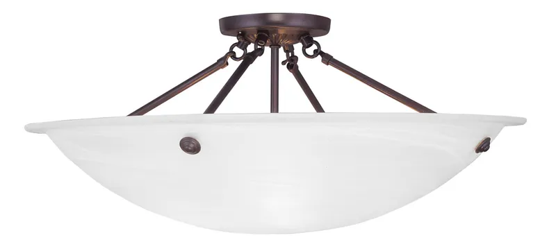 Oasis 4 Light 24 inch Bronze Semi-Flush Ceiling Light