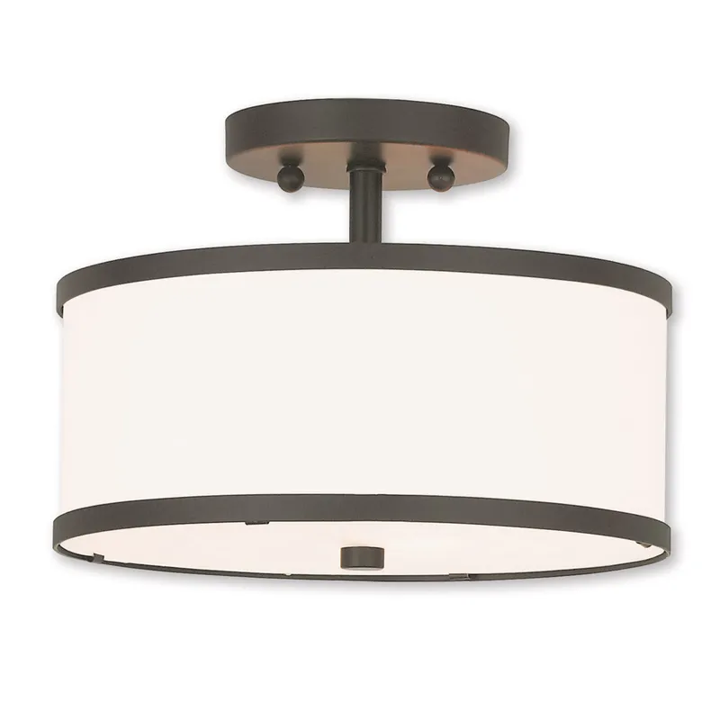 Park Ridge 2 Light 11 inch Bronze Semi-Flush Ceiling Light