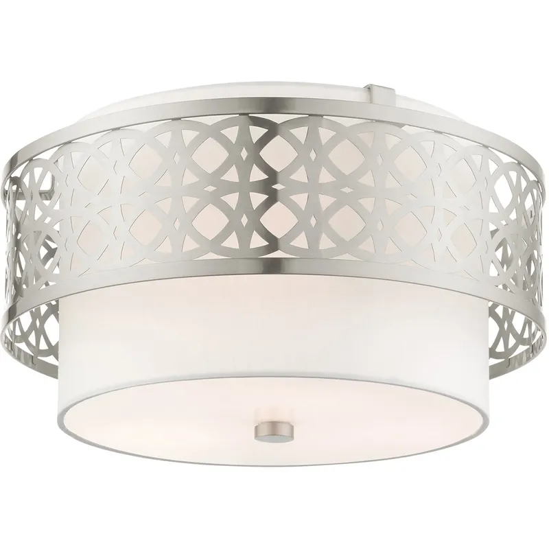 Calinda 3 Light 16 inch Brushed Nickel Medium Semi-Flush Ceiling Light