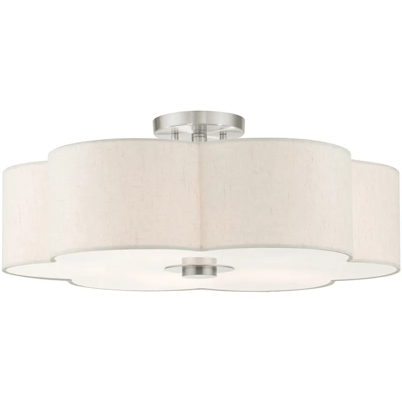 Solstice 5 Light 22 inch Brushed Nickel Semi-Flush Ceiling Light