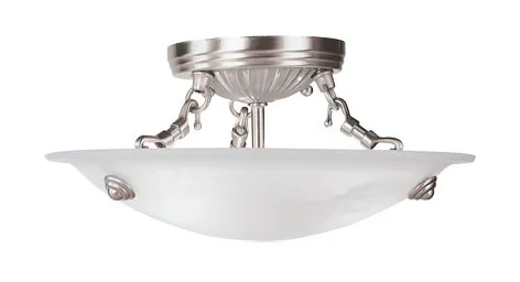 Oasis 3 Light 12 inch Brushed Nickel Semi-Flush Ceiling Light