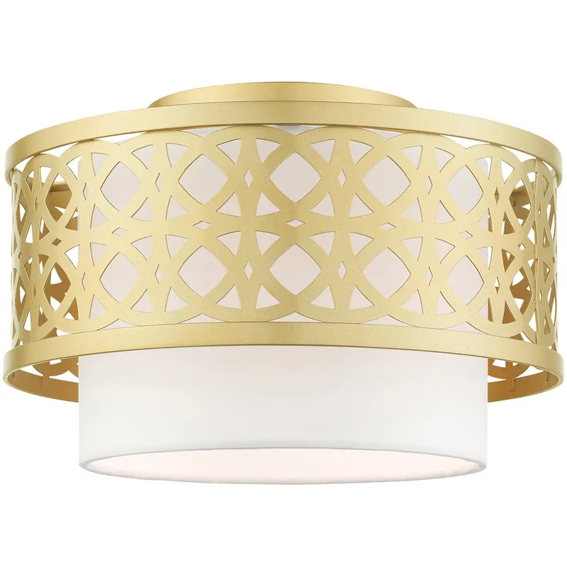 Calinda 1 Light 12 inch Soft Gold Small Semi-Flush Ceiling Light