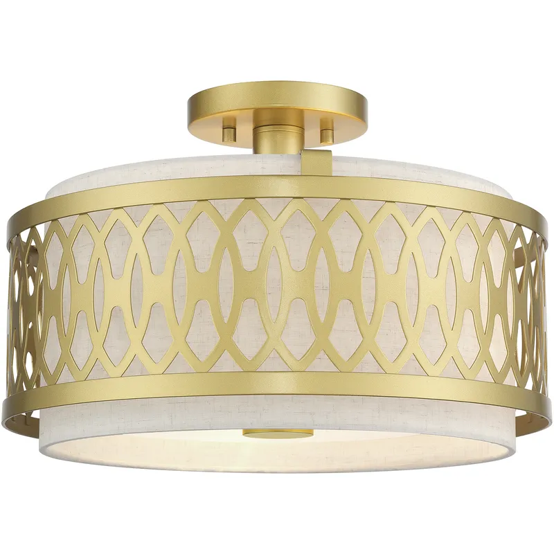 Vistaview 3 Light 15 inch Soft Gold Semi-Flush Ceiling Light