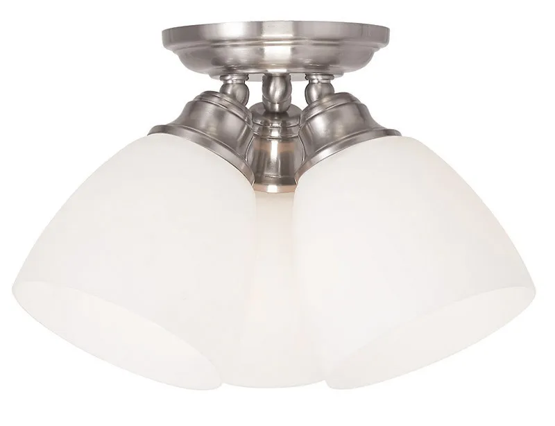 Somerville 3 Light 14.25 inch Brushed Nickel Semi-Flush Ceiling Light