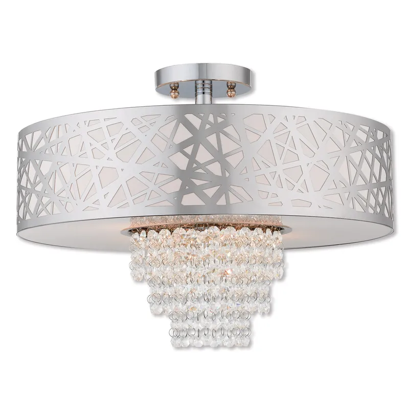 Allendale 4 Light 18 inch Polished Chrome Semi-Flush Ceiling Light