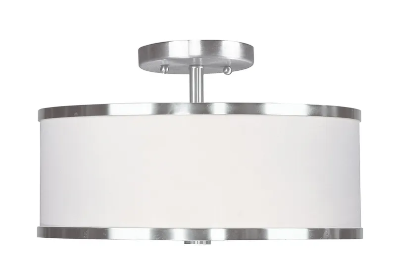 Park Ridge 2 Light 13 inch Brushed Nickel Semi-Flush Ceiling Light