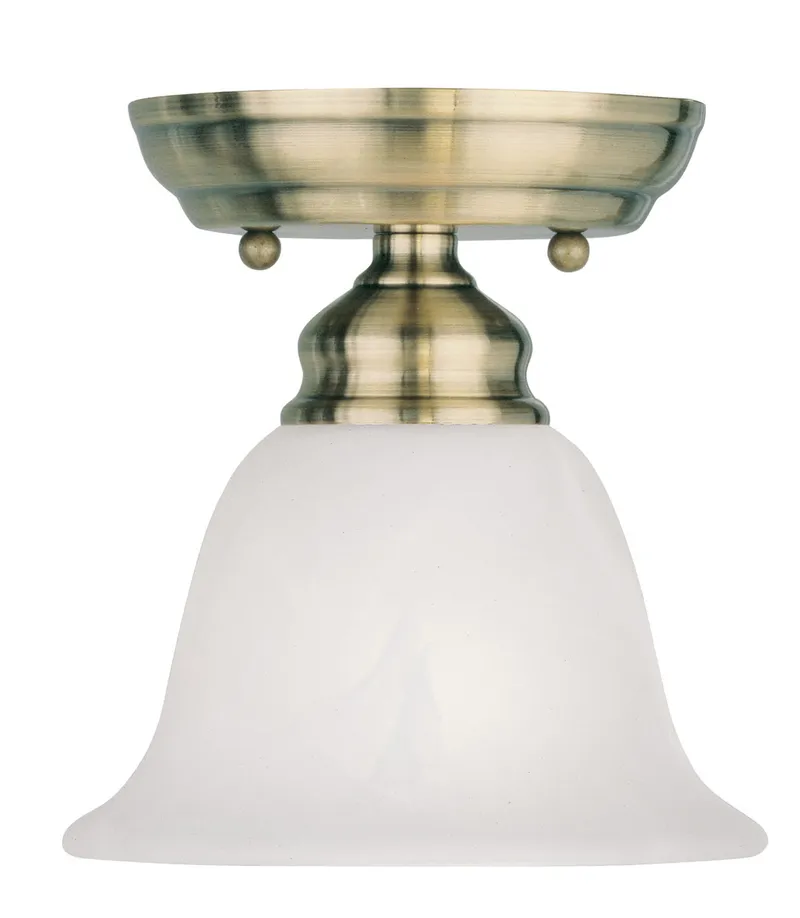 Essex 1 Light 6.25 inch Antique Brass Semi-Flush Ceiling Light