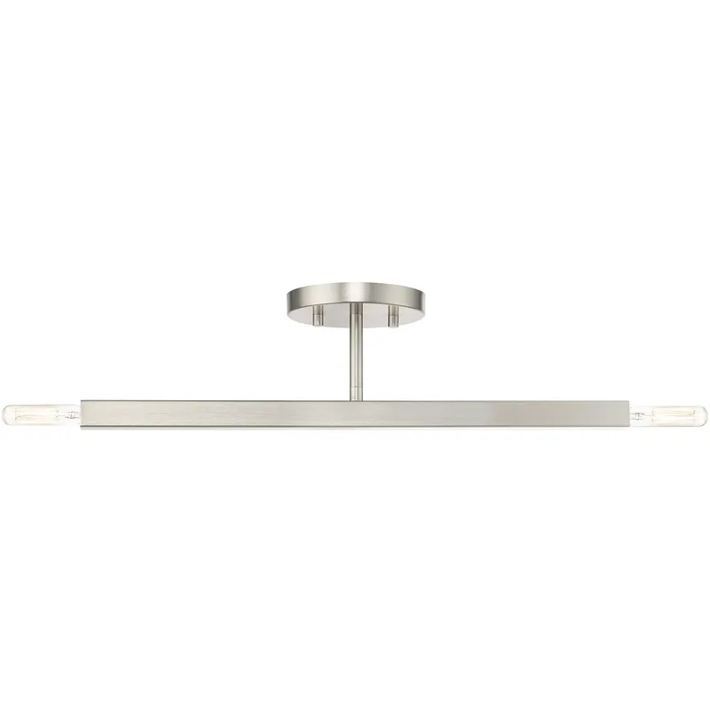 Monaco 2 Light 5.13 inch Brushed Nickel Semi-Flush Ceiling Light