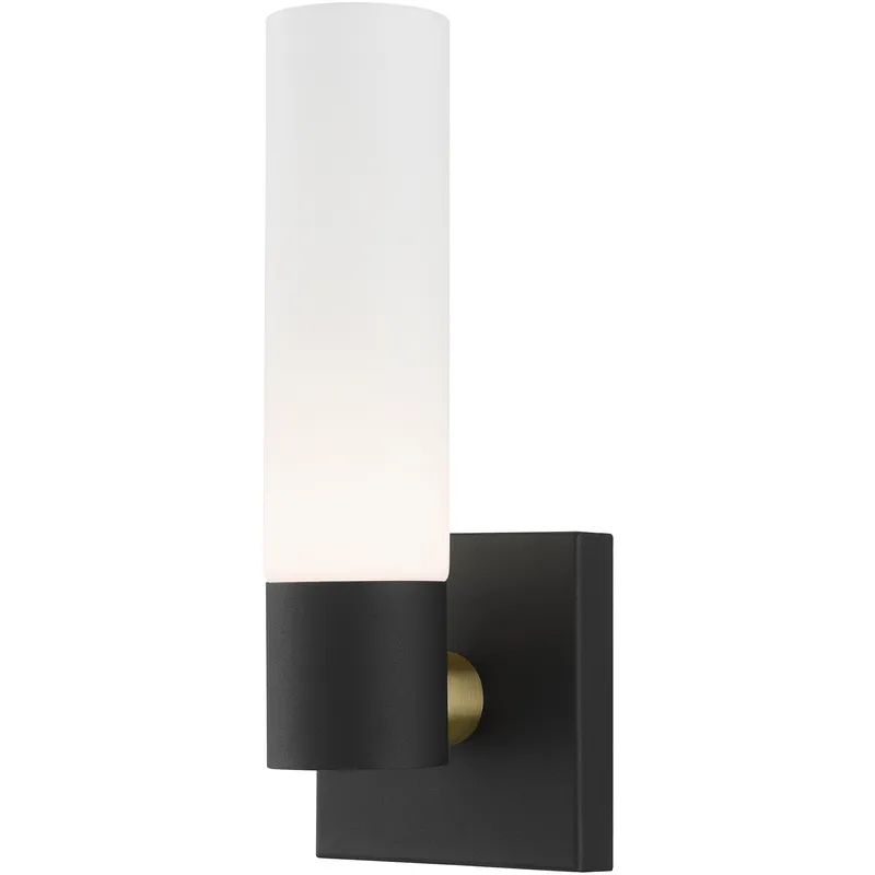 Aero 1 Light 4.5 inch Textured Black with Antique Brass Accent ADA ADA Single Sconce Wall Light