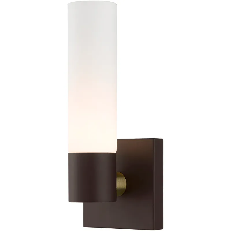 Aero 1 Light 4.5 inch Bronze with Antique Brass Accent ADA ADA Single Sconce Wall Light