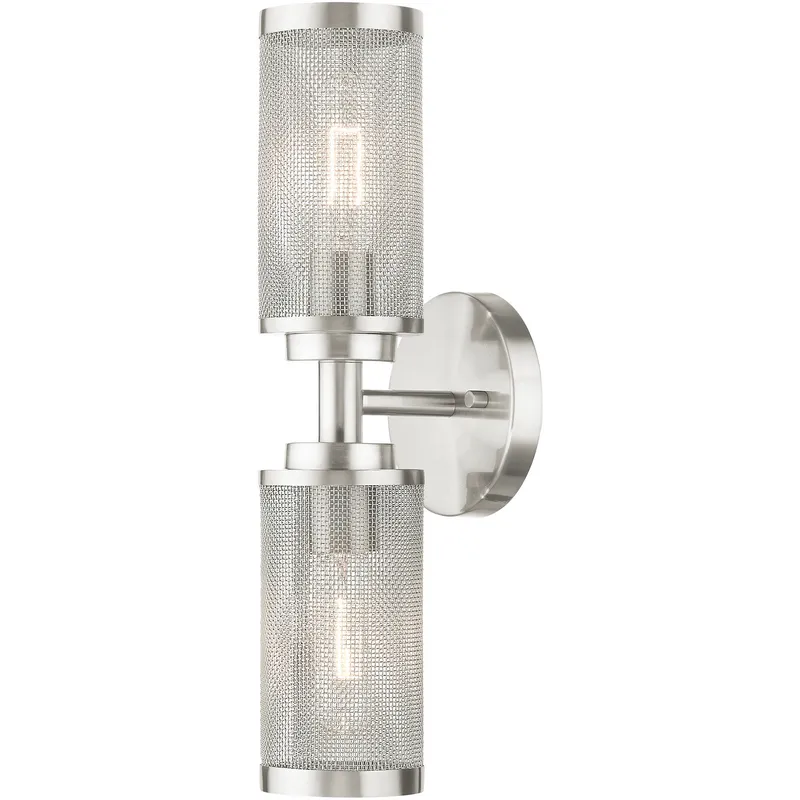 Industro 2 Light 5.13 inch Brushed Nickel Double Sconce Wall Light