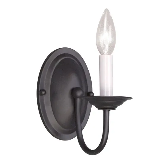 Home Basics 1 Light 4.25 inch Black Single Sconce Wall Light