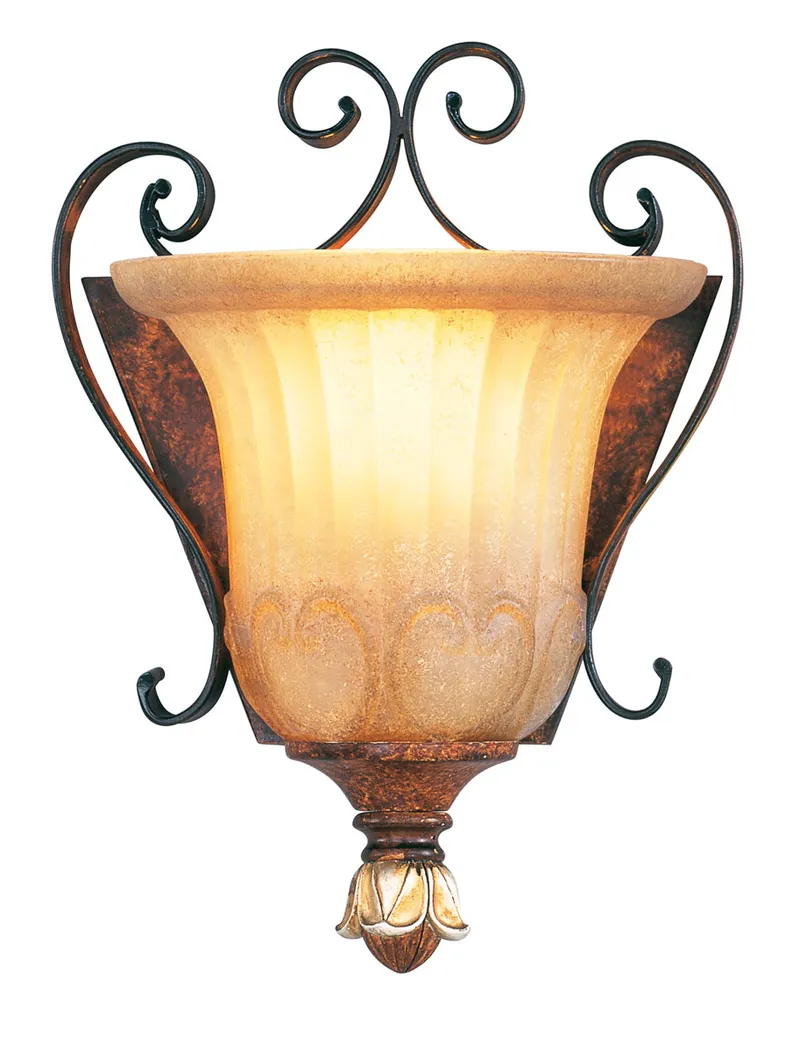 Villa Verona 1 Light 7.75 inch Hand Applied Verona Bronze with Aged Gold Leaf Accents ADA Single Sconce Wall Light