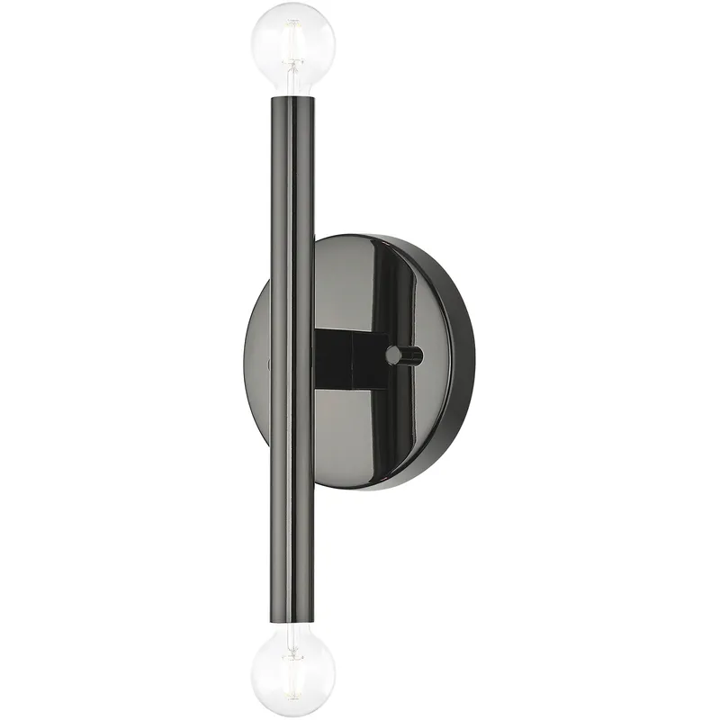Copenhagen 2 Light 10 inch Black Chrome ADA ADA Sconce Wall Light