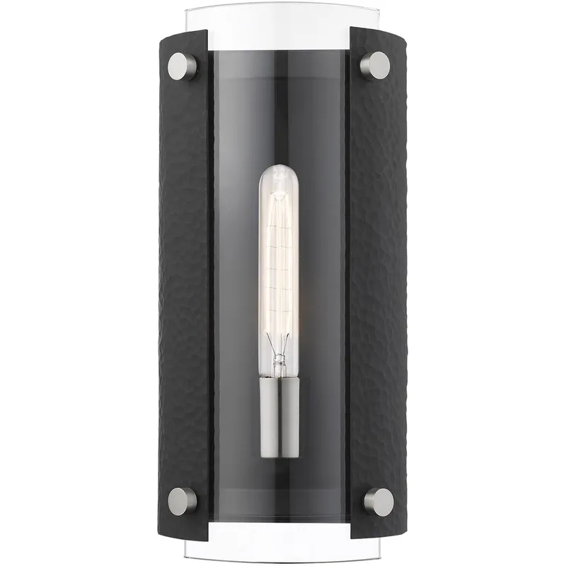 Barcelona 1 Light 7.5 inch Black with Brushed Nickel Accents ADA Sconce Wall Light