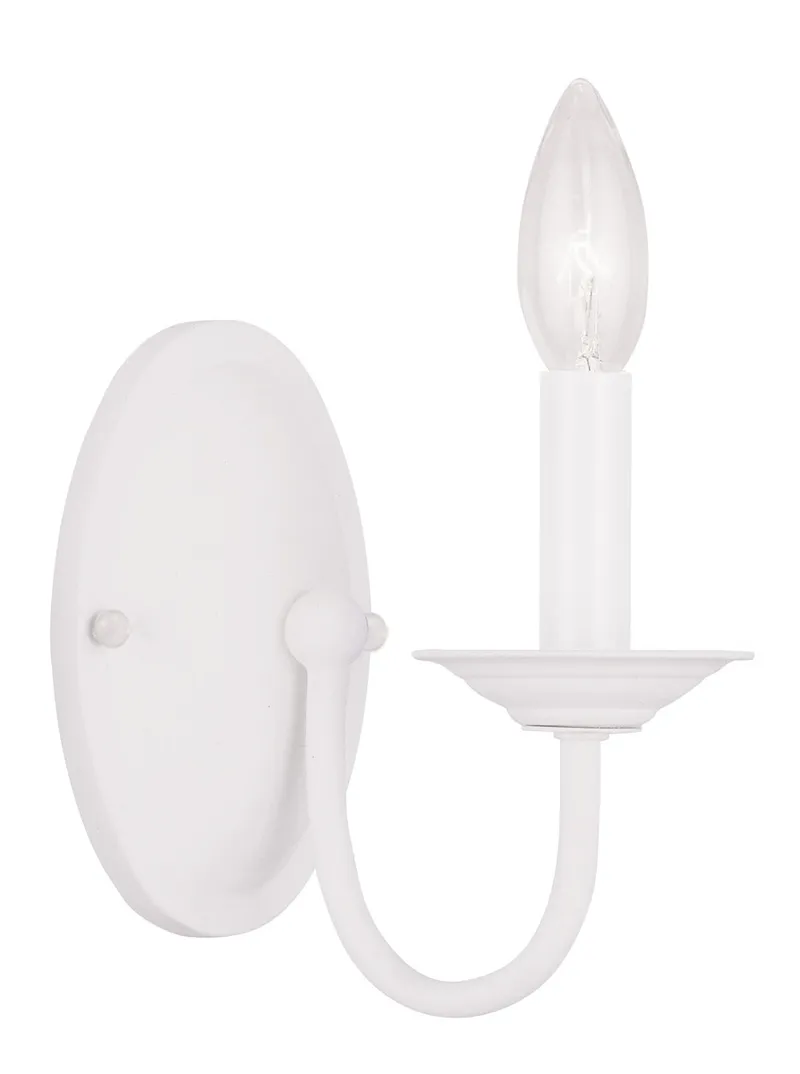 Home Basics 1 Light 4.25 inch White Single Sconce Wall Light