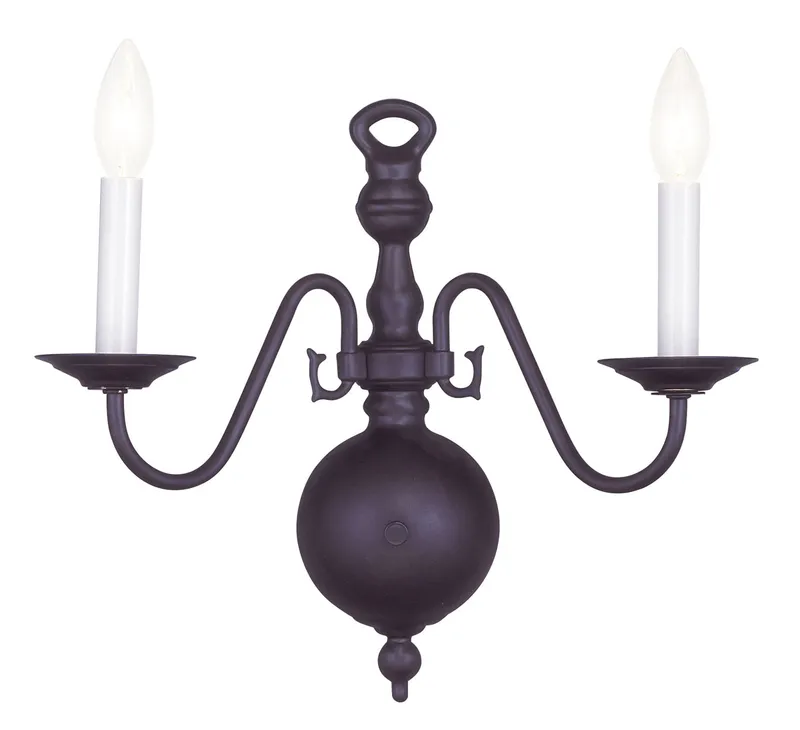 Williamsburgh 2 Light 12.75 inch Bronze Double Sconce Wall Light