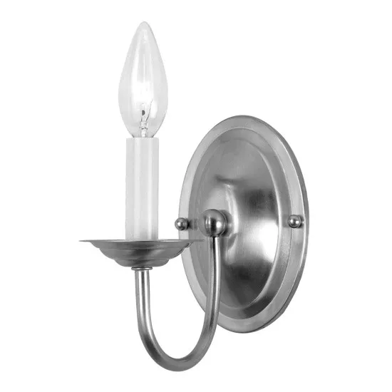 Home Basics 1 Light 4.25 inch Brushed Nickel Single Sconce Wall Light