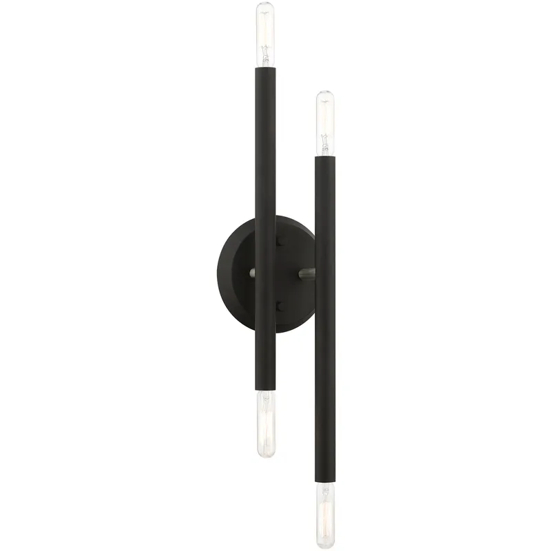 Soho 4 Light 5.13 inch Black with Brushed Nickel Accents ADA ADA Sconce Wall Light