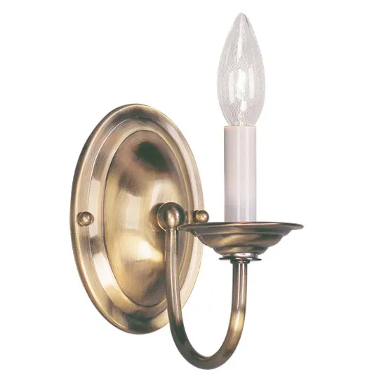 Home Basics 1 Light 4.25 inch Antique Brass Single Sconce Wall Light